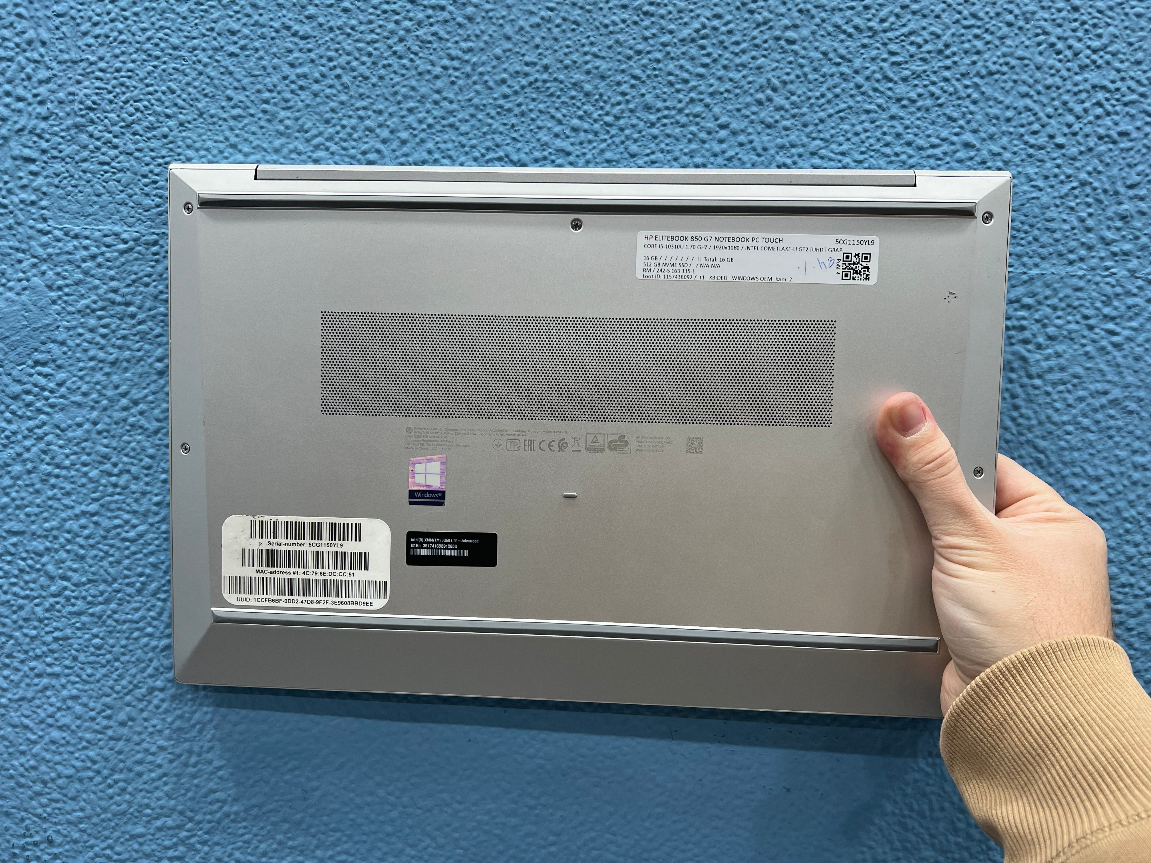 ¡¡ LIQUIDACION !! HP EliteBook 850 G7 | INTEL CORE I5 10310U | 16 GB RAM | 512 GB NVMe | WIN 11 PRO | OPEN OFFICE | TACTIL | REFERENCIA 5CG1150YL9