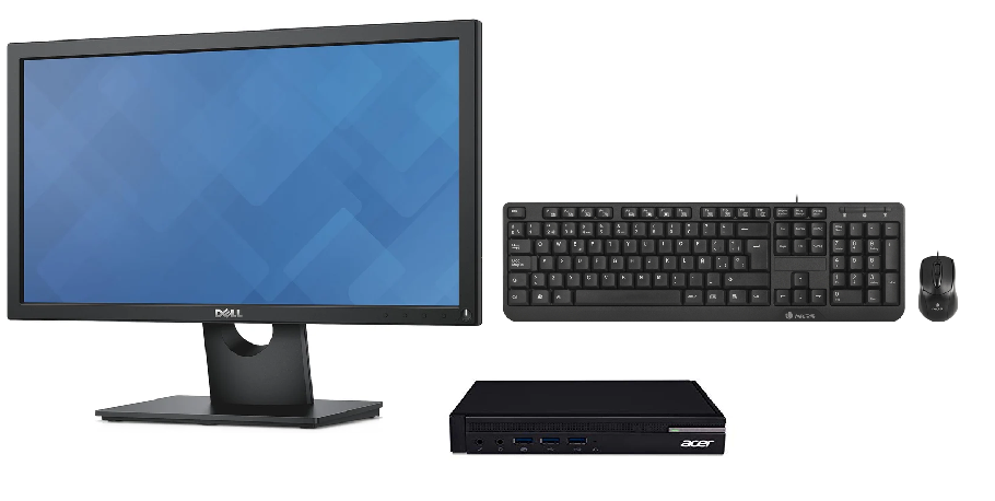 COMBO ORDENADOR COMPLETO MONITOR 20" + MINI PC ACER | 8GB RAM | 128GB SSD | WIN 11 | OPEN OFFICE