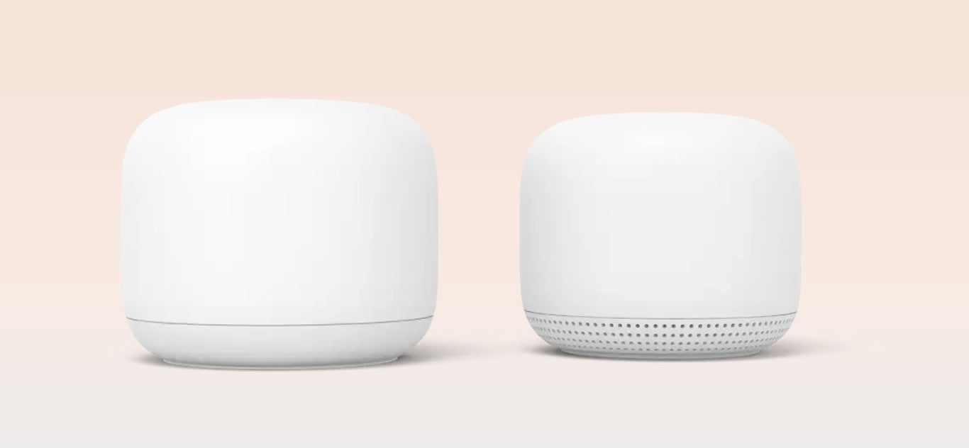 Router - Google Mesh Nest WiFi Router, 1GB RAM, 4GB flash, Bluetooth, WPA3, Blanco + Nest WiFi Point