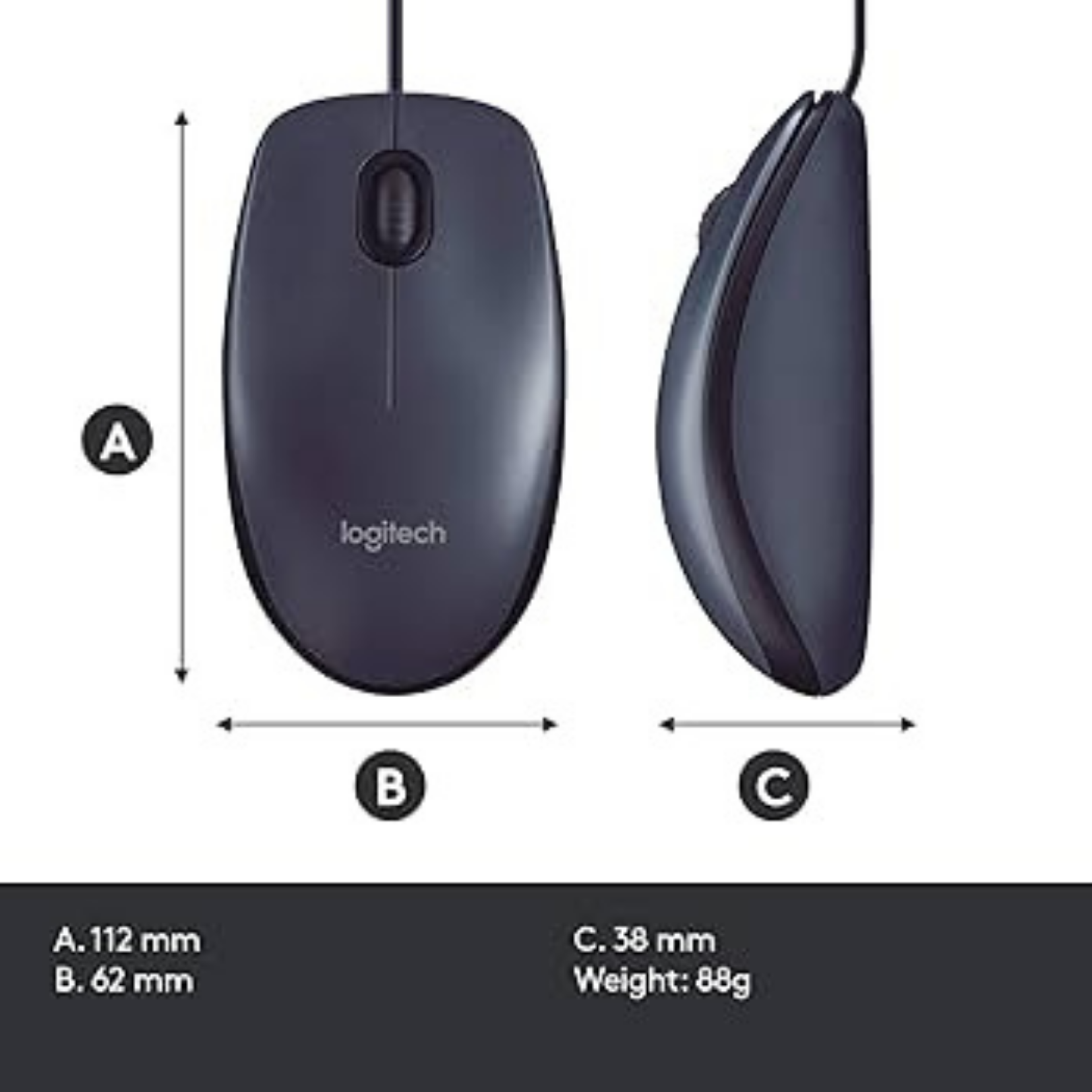 Ratón Logitech B100 Negro